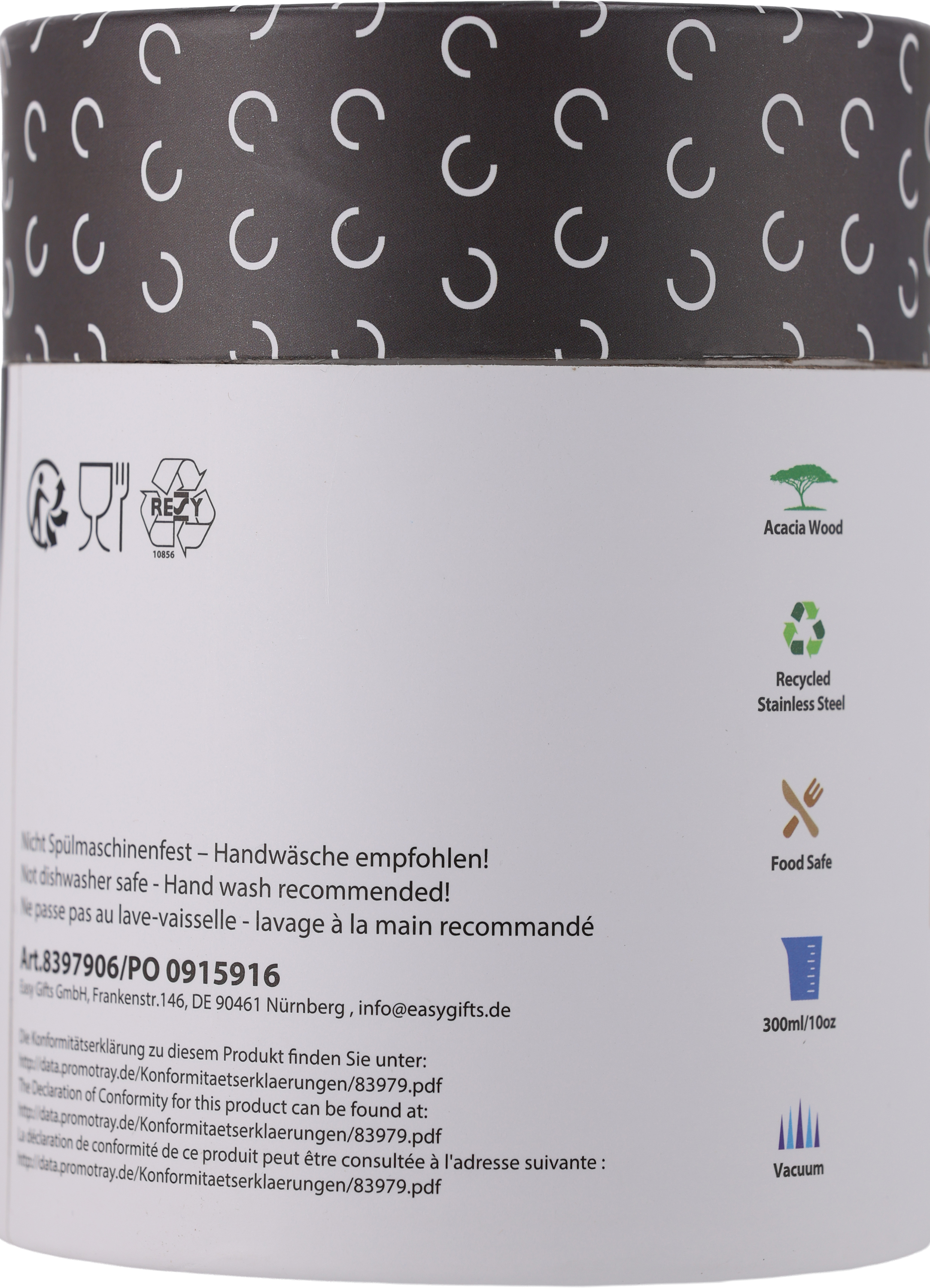 Kubek termiczny stalowy z recyklingu PORTOFINO MoLu 300 ml Biały 397906 (7)
