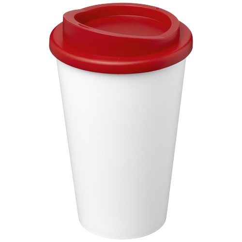 Kubek Americano Eco z recyklingu o pojemności 350 ml Biały-Czerwony 21042216 