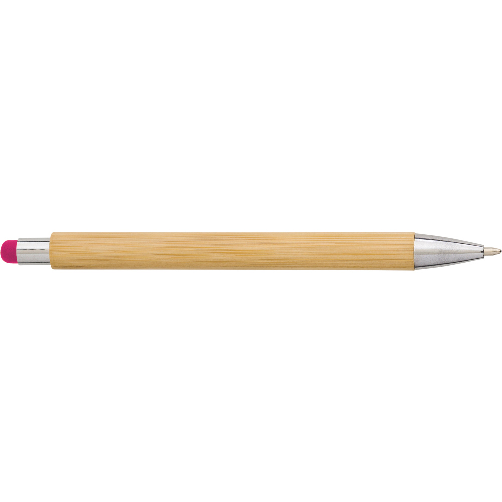Bambusowy długopis, touch pen Fuksja V9335-31 (2)