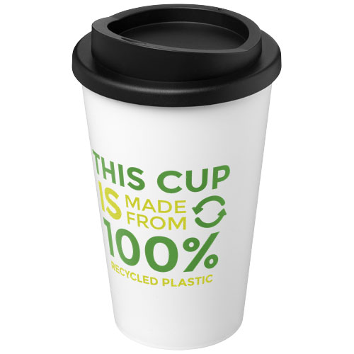 Kubek termiczny americano® o pojemności 350 ml z materiałów pochodzących z recyklingu Biały-Czarny 21069101 (1)