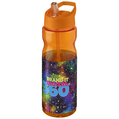 Bidon H2O Base® o pojemności 650 ml z wieczkiem z słomką Pomarańczowy-Pomarańczowy 21004931 (1)