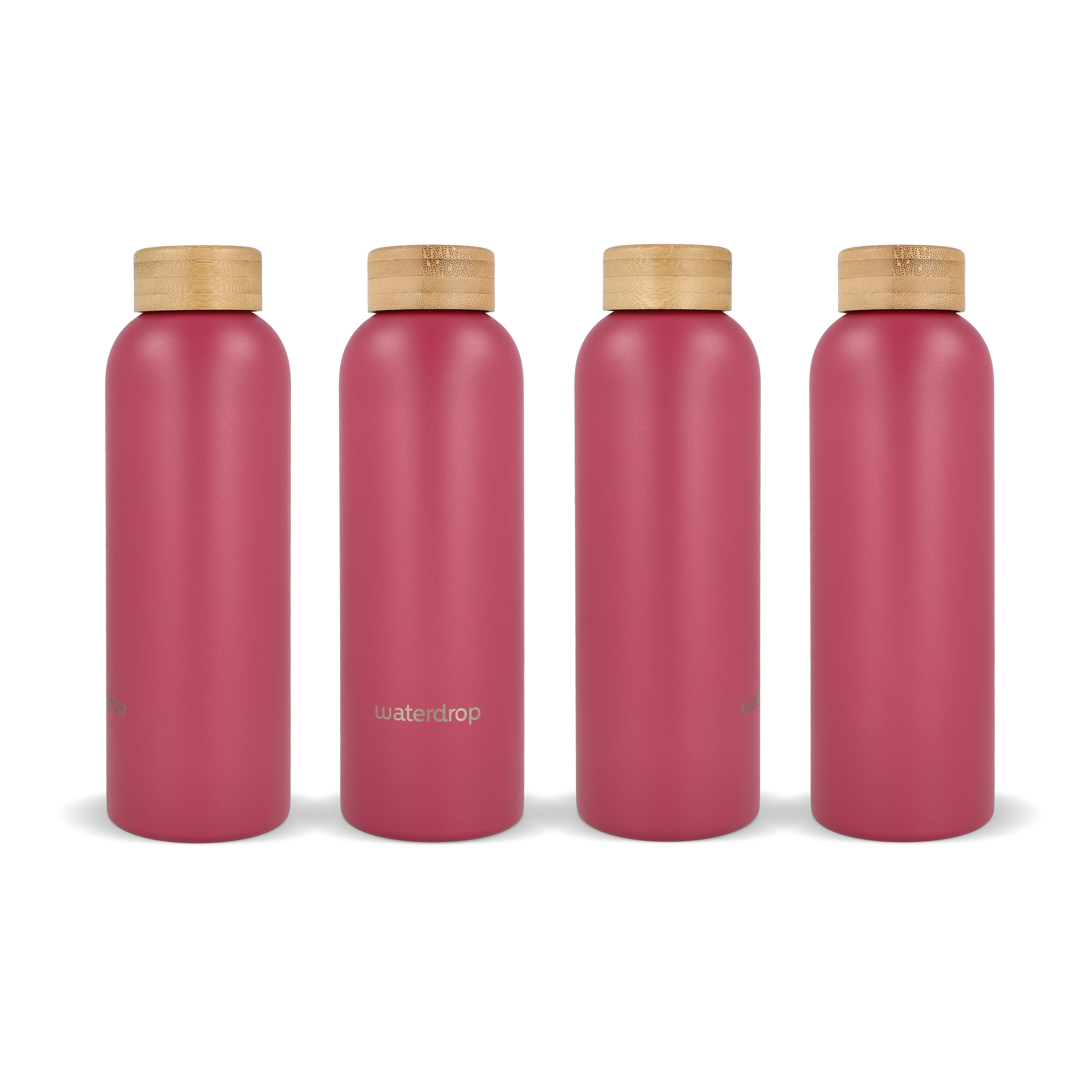 Butelka ze stali nierdzewnej Waterdrop z bambusową nakrętką 600 ml Ciemnoróżowy LT47002-N0078 (1)