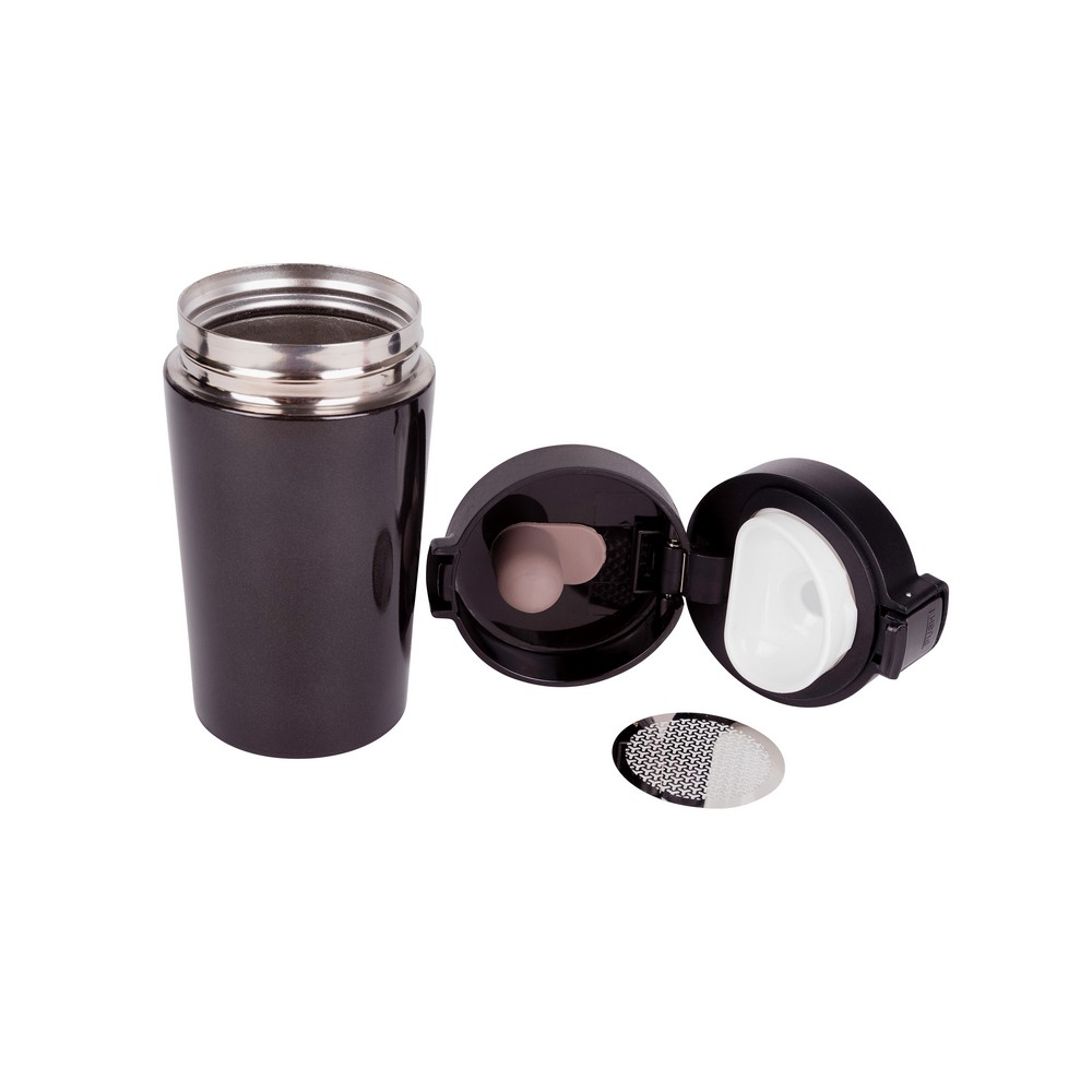 Kubek termiczny 300 ml, posiada sitko zatrzymujące fusy | Laura Czarny V0552-03 (3)