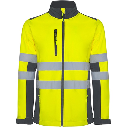 Kurtka Softshell Odblaskowa Wiatroszczelna - Red 60 & Fluor Yellow 221 Lead 23 RY9303-585517 