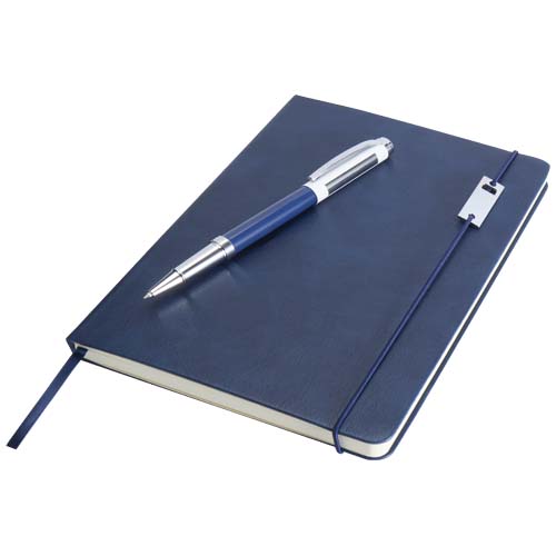 Legato Elegance zestaw notatnik A5 w twardej okładce z długopisem żelowym Oceaniczny niebieski-Biały 10625852 (5)