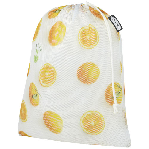 Torba na zakupy z pochodzącego z recyclingu poliestru z nadrukiem sublimacyjnym 25 x 32 cm Biały 1PL03601 