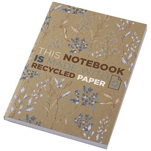 Gadżet reklamowy - 50x Notatnik A5 Novella Austen z miękką okładką z materiału z recyklingu, papier pakowy — 100 kartek