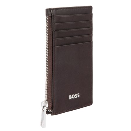 Portfel na karty z zamkiem Classic Smooth Brown Brązowy HLK503Y (3)