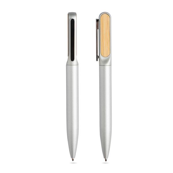 Gadżet reklamowy - Metalowy długopis z babusowym detalem / Bamtwist