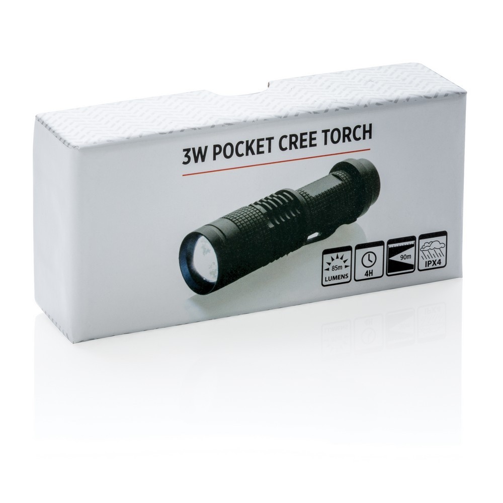 Kieszonkowa latarka CREE 3W Czarny P513.571 (13)