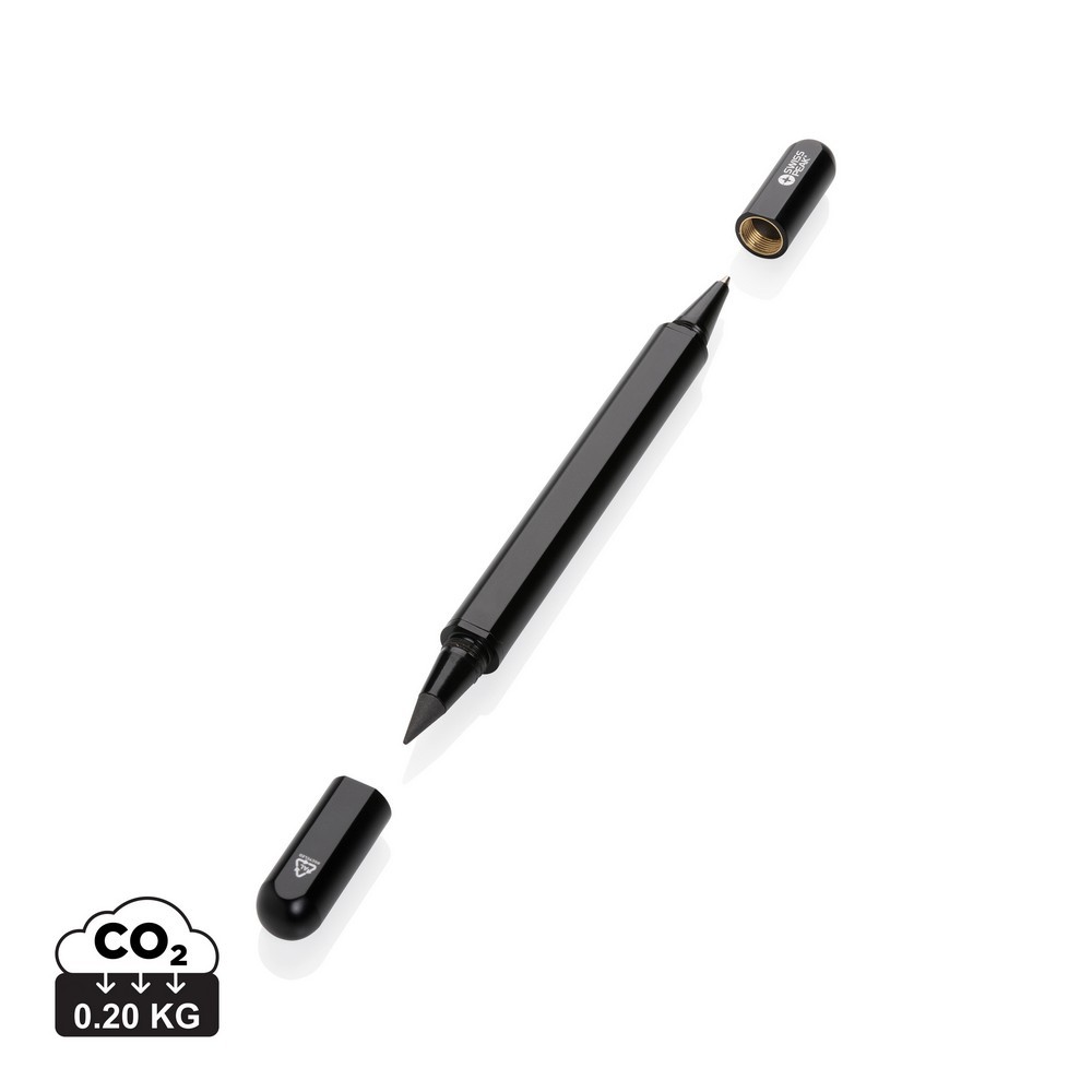 Długopis 2 w 1 Swiss Peak Storm, aluminium z recyklingu Czarny P611.251 (7)