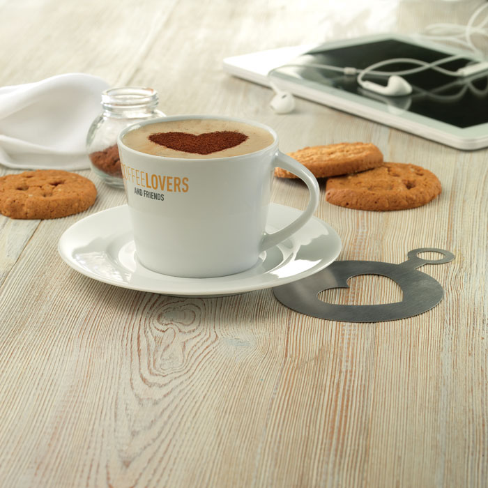 Kubek cappuccino i talerzykiem Biały MO9080-06 (2)