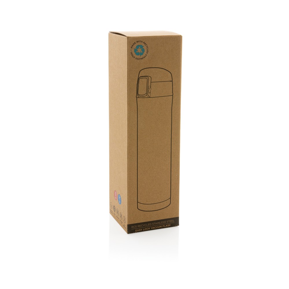 Kubek termiczny 450 ml, stal nierdzewna z recyklingu Czarny P435.501 (13)