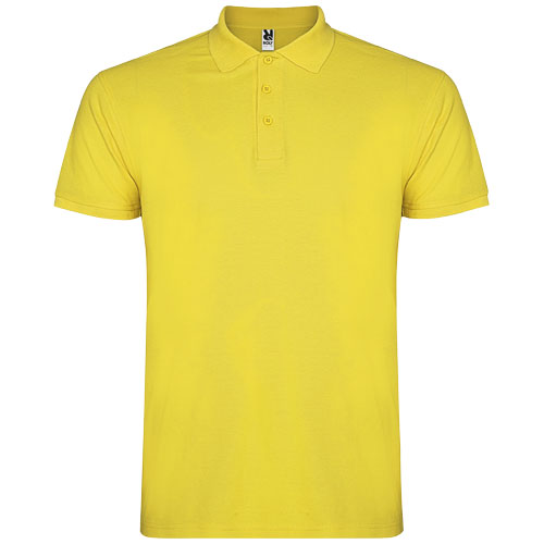 Star koszulka męska polo z krótkim rękawem Żółty R66381B1 
