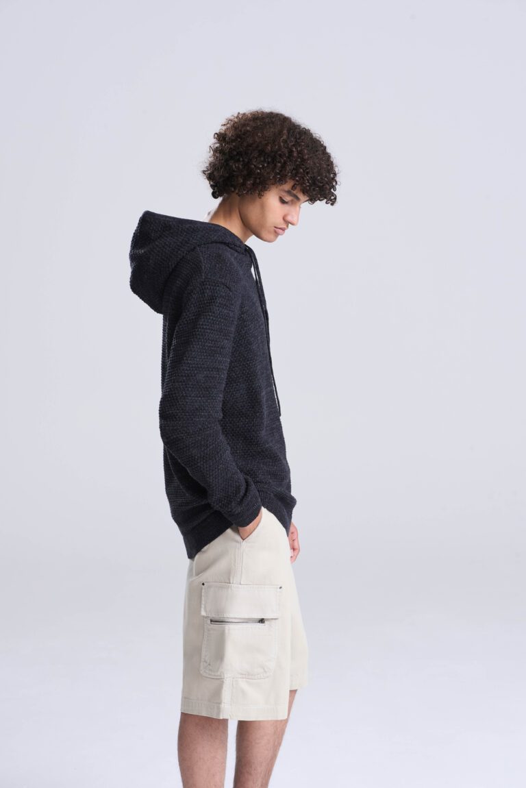 Bluza Klasyczna Dzianinowa z Recyklingu - Charcoal & Black Heather Grey EA080-496462 (3)