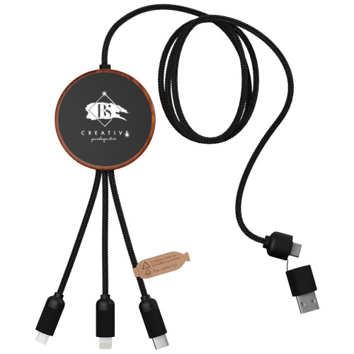 SCX.design C40 kabel ładujący z podświetlanym logo 5-w-1 rPET i z podkładką ładującą 10 W Drewniany 2PX07371 (1)