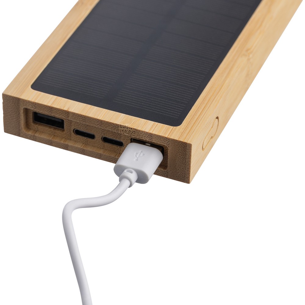 Power bank 10000 mAh z ładowarką słoneczną Brązowy VA276-16 (2)