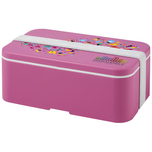 MIYO jednopoziomowe pudełko na lunch  Magenta-Biały 21046941 (1)