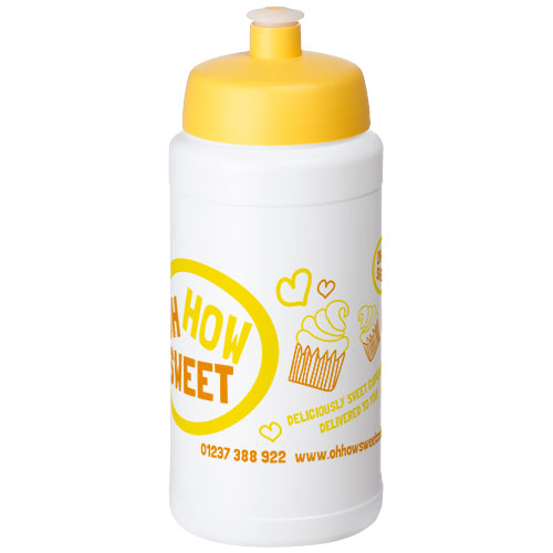 Bidon Baseline® Plus o pojemności 500 ml z wieczkiem sportowym Biały-Żółty 21068810 (1)