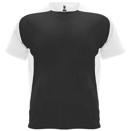 Bugatti sportowa koszulka unisex z krótkim rękawem Czarny-Biały R63998T1 