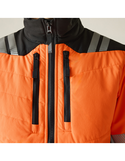 Kurtka Softshell Męska Odblaskowa Ocieplana - Black & Orange Black RG953-997808 (5)