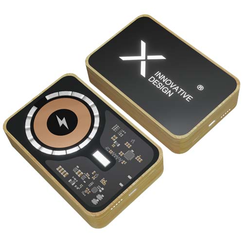 SCX.design P27 powerbank MagSafe o pojemności 10 000 mAh w bambusowej obudowie Czarny 1PX21790 (3)