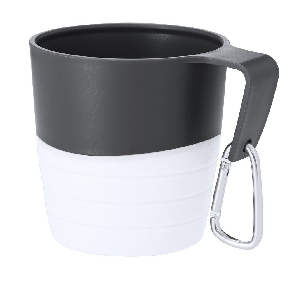 Gadżet reklamowy - Składany kubek podróżny 340 ml z karabińczykiem