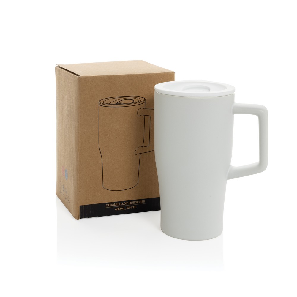 Ceramiczny kubek podrożny 490 ml White P437.2203 (8)