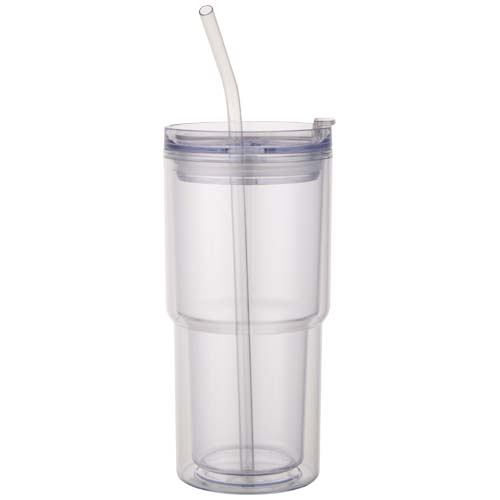 Kubek plastikowy Archer o pojemności 480 ml z podwójnymi ściankami Przezroczysty klarowny 10096701 (2)