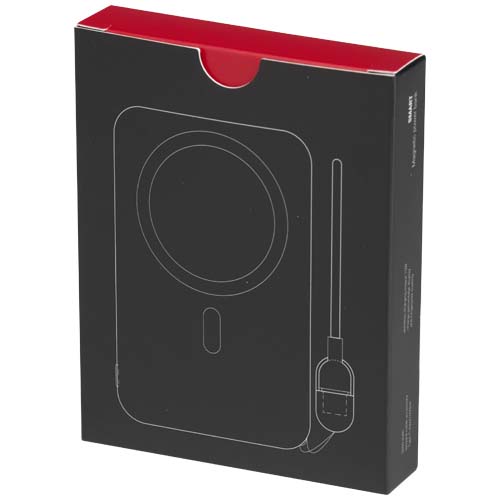 Powerbank SMART o pojemności 5000 mAh, wykonany z tworzywa sztucznego pochodzącego z recyklingu, ze smyczą na szyję Czarny 12452990 (1)