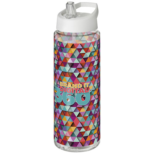 Bidon H2O Vibe o pojemności 850 ml z wieczkiem z dzióbkiem Przezroczysty-Biały 21009601 (1)
