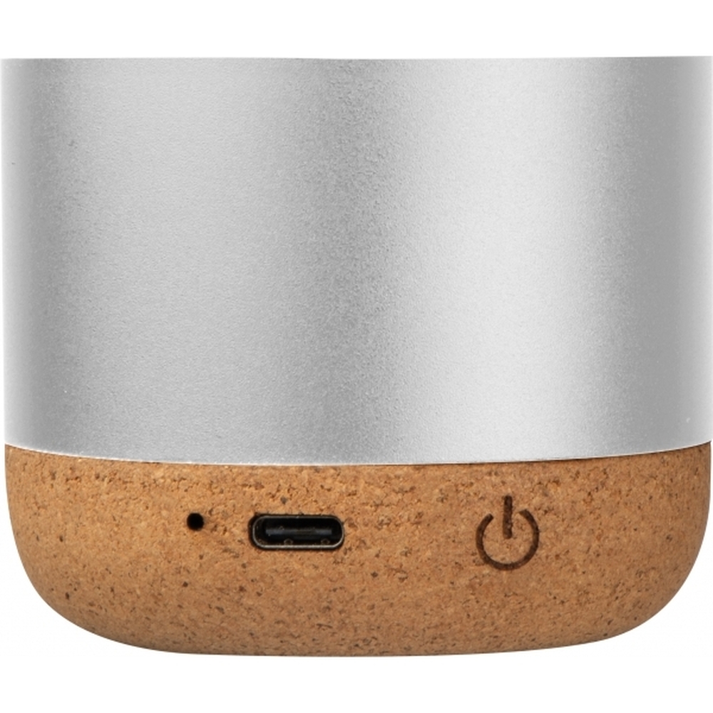 Głośnik bluetooth z aluminium z recyklingu BREST Szary 424207 (1)