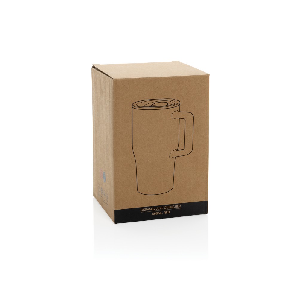 Ceramiczny kubek podrożny 490 ml Czerwony P437.2204 (9)
