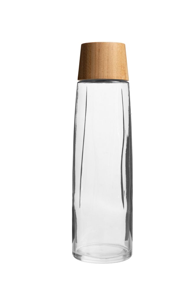 Gadżet reklamowy - Butelka 750 ml szklana z bambusowym korkiem Vanilla Seazon