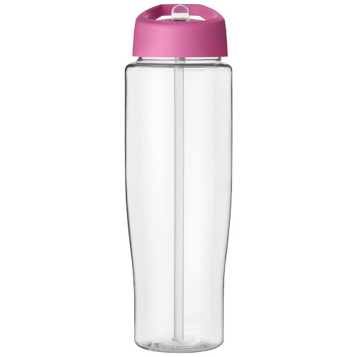 Bidon H2O Tempo® o pojemności 700 ml z wieczkiem z słomką Przezroczysty-Różowy 21004423 (2)