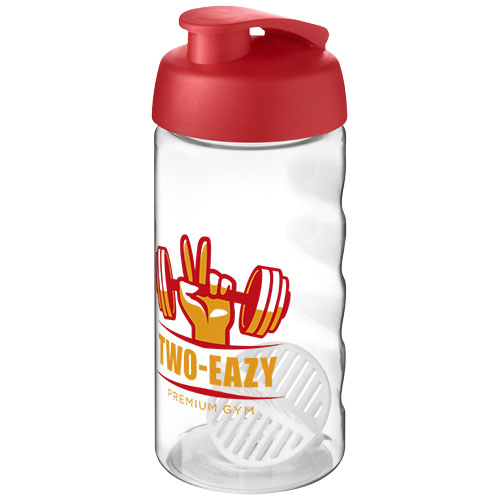 Shaker H2O Active Bop o pojemności 500ml Czerwony-Przezroczysty 21070421 (1)