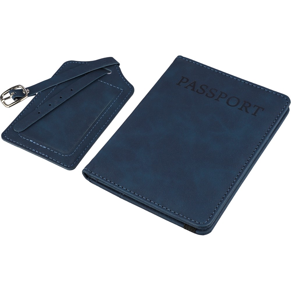 Etui do paszportu, zawieszka do bagażu Niebieski VB183-11 (2)