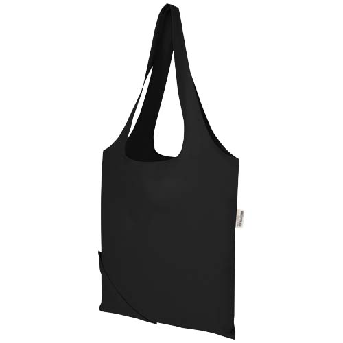Madras Blend - torba na zakupy, wykonana z recyklingowanej baweły o gramaturze 140 g/m² posiadającej certyfikat GRS, składana Czarny 12080590 (4)