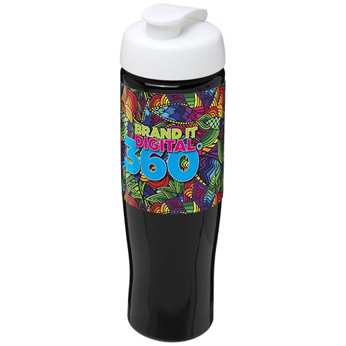 Bidon H2O Tempo® o pojemności 700 ml z wieczkiem zaciskowym Czarny-Biały 21004012 (1)