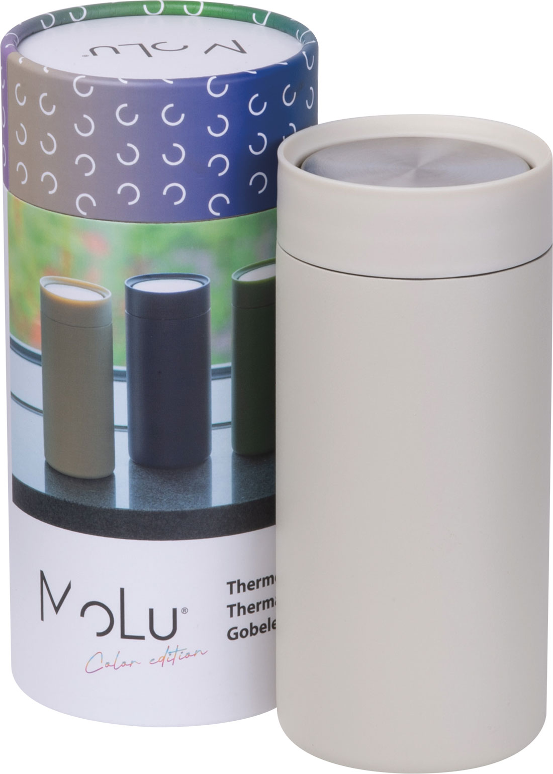 Kubek termiczny stalowy z recyklingu LE PORT MoLu 360 ml Beżowy 535313 