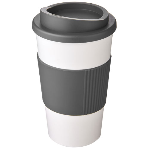 Kubek termiczny z serii Americano® o pojemności 350 ml z uchwytem Biały-Szary 21000232 