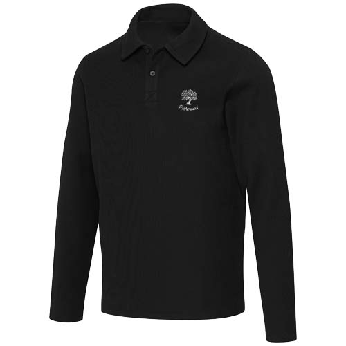 Apollo koszulka polo z długim rękawem, uniseks Czarny 3955090A (1)
