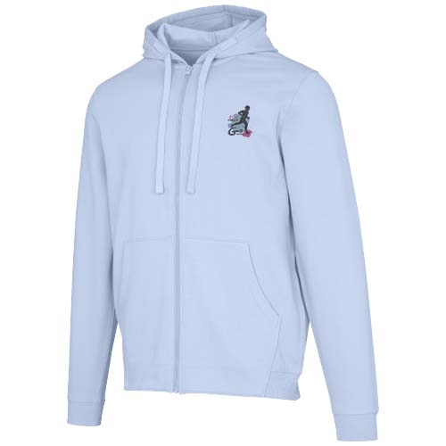 Jasper bluza unisex z kapturem z materiału organicznego pochodzącego z recyklingu z certyfikatem OCS, o gramaturze 280 g/m² Niebieski mgła 3966650A (1)