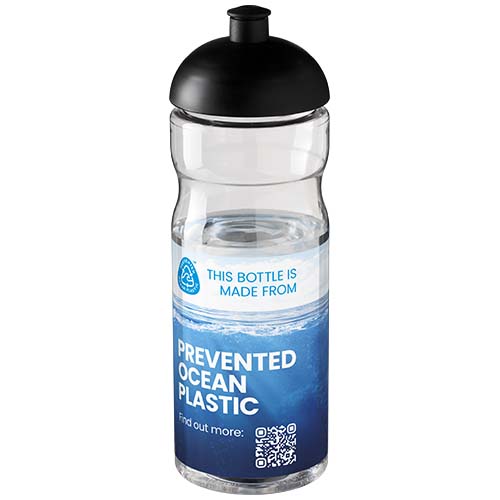 Bidon H2O Eco o pojemności 650 ml z wypukłym wieczkiem Przezroczysty-Czarny 21009891 (1)
