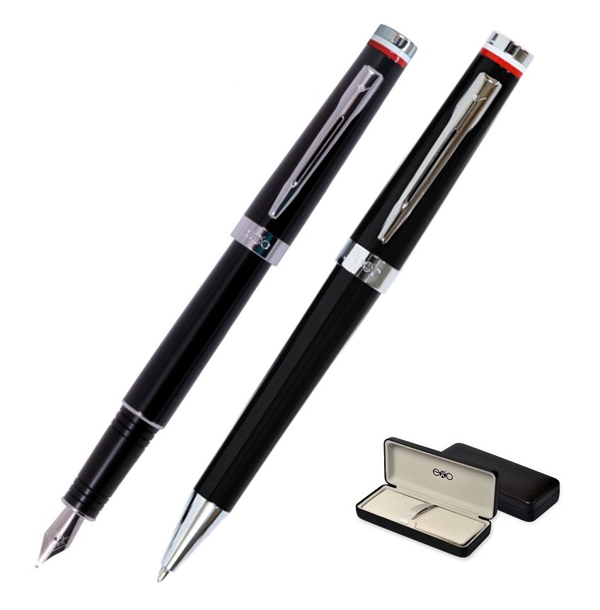 Gadżet reklamowy - Zestaw (pióro wieczne i długopis) EXO Flaga Polska