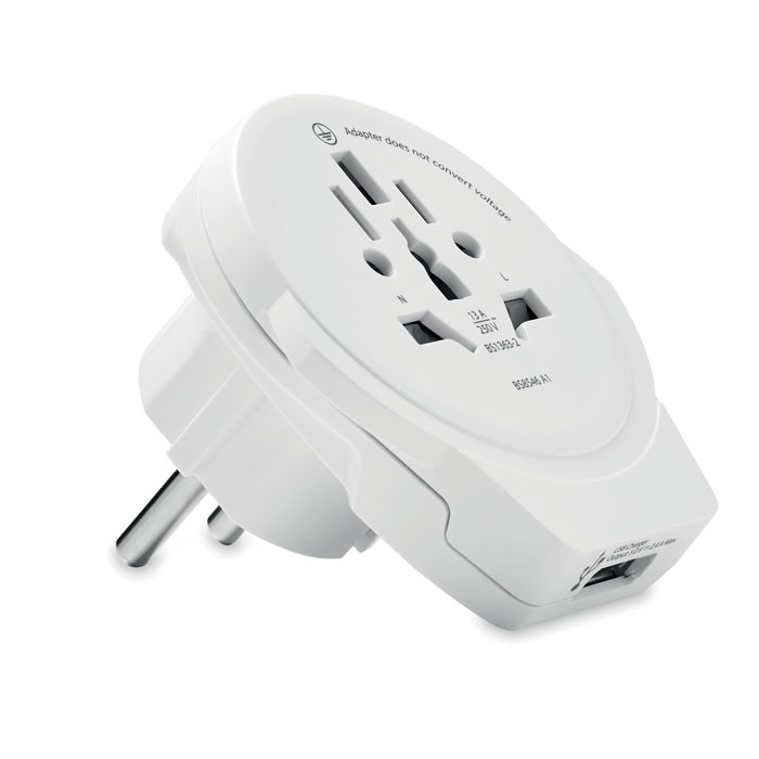 Gadżet reklamowy - Adapter z USB World to Europe
