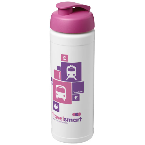 Bidon Baseline® Plus o pojemności 750 ml z wieczkiem zaciskowym Biały-Różowy 21007008 (1)