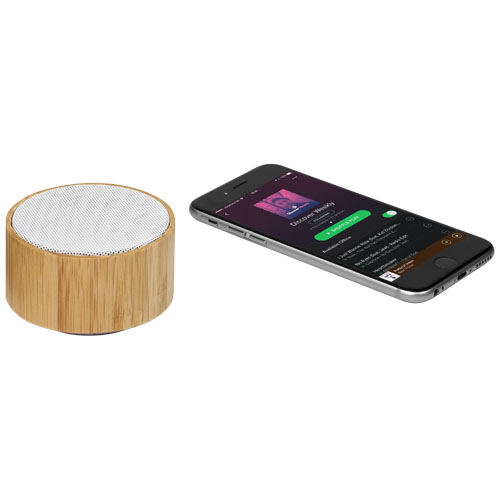 Bambusowy głośnik Cosmos z funkcją Bluetooth® Naturalny-Biały 12410001 (3)