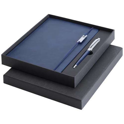 Legato Elegance zestaw notatnik A5 w twardej okładce z długopisem żelowym Oceaniczny niebieski-Biały 10625852 