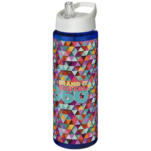 Bidon H2O Vibe o pojemności 850 ml z wieczkiem z dzióbkiem Niebieski-Biały 21009605 (1)